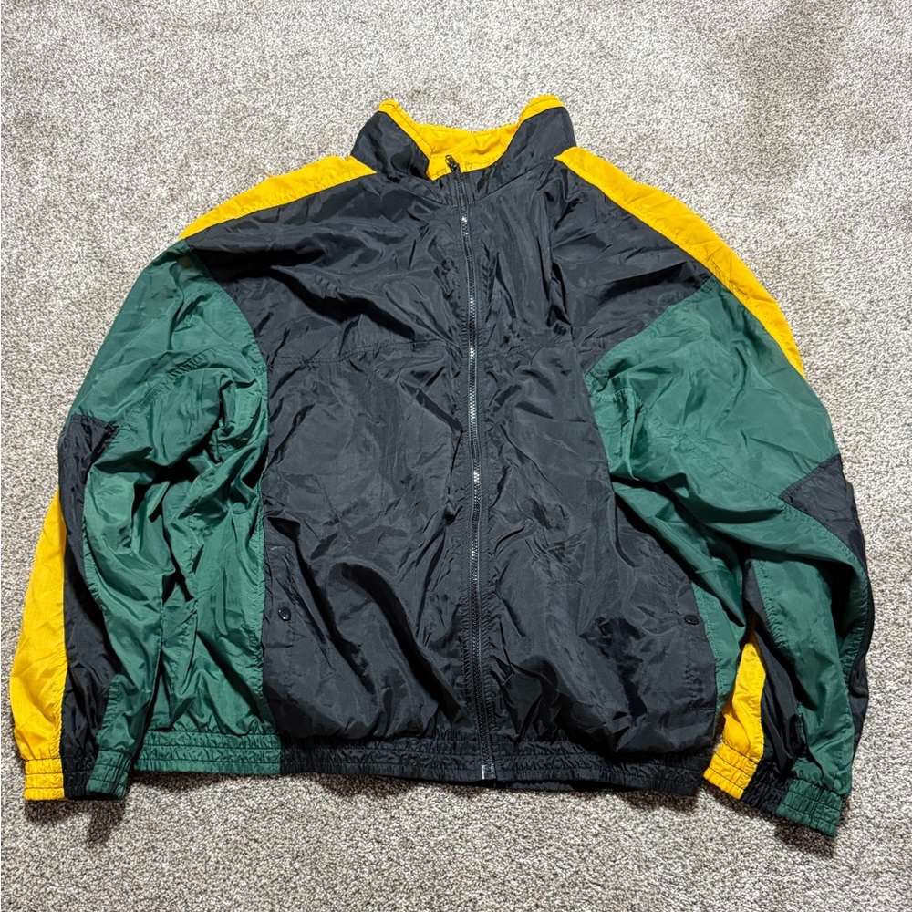 Fidelity Black and Green Windbreaker Jacket